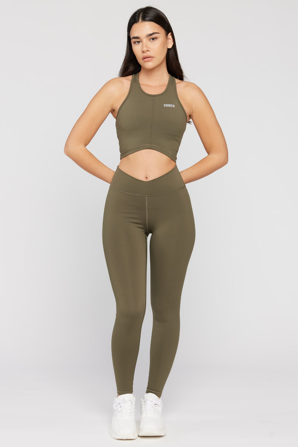 Aura - טייץ מחטב נמוך בצבע ירוק כהה | XS