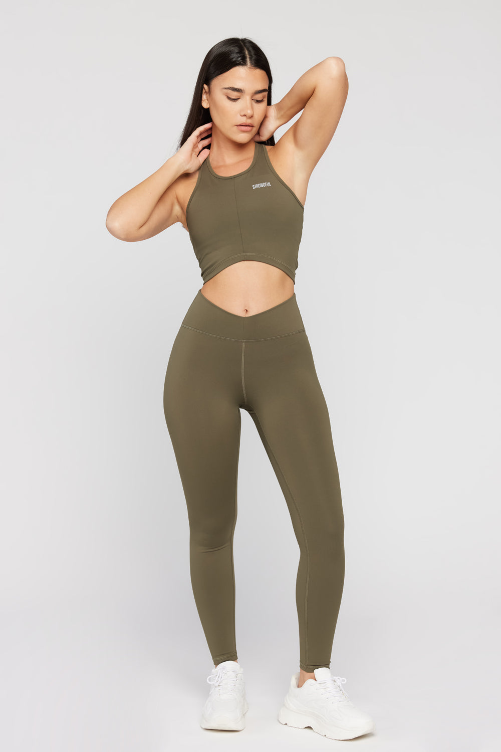 Aura - טופ גופיה בצבע ירוק כהה | XS