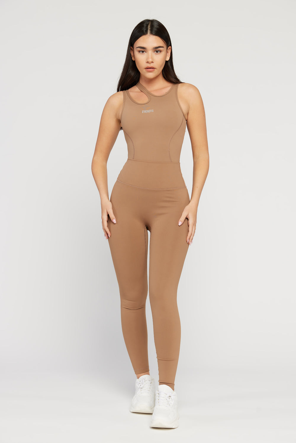 Aura - טייץ חלק בצבע מוקה | XS