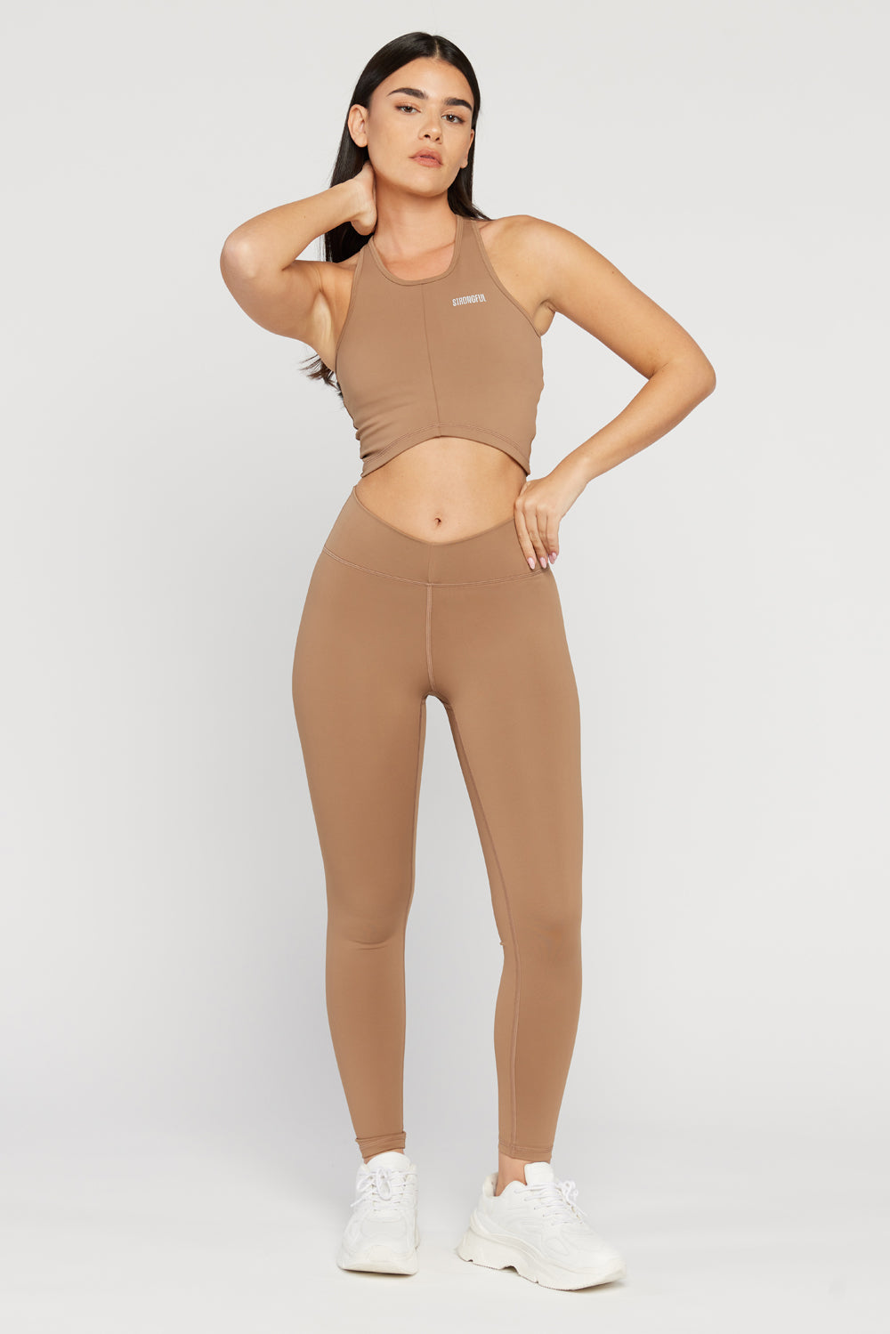 Aura - טופ גופיה בצבע מוקה | XS