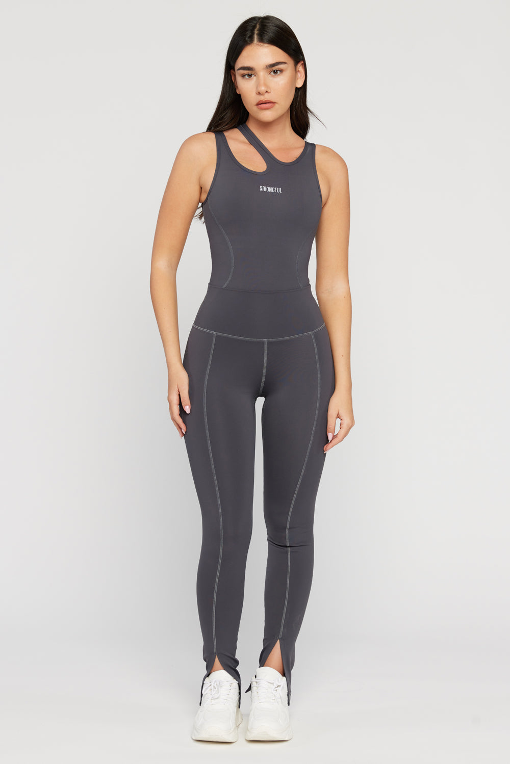 Aura - טייץ עם שסע בצבע אפור | XS