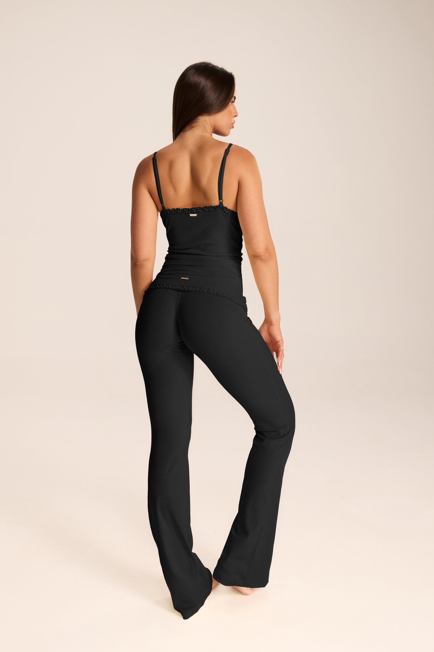 Loungewear מכנס מתקפל עם עיטורי מלמלה