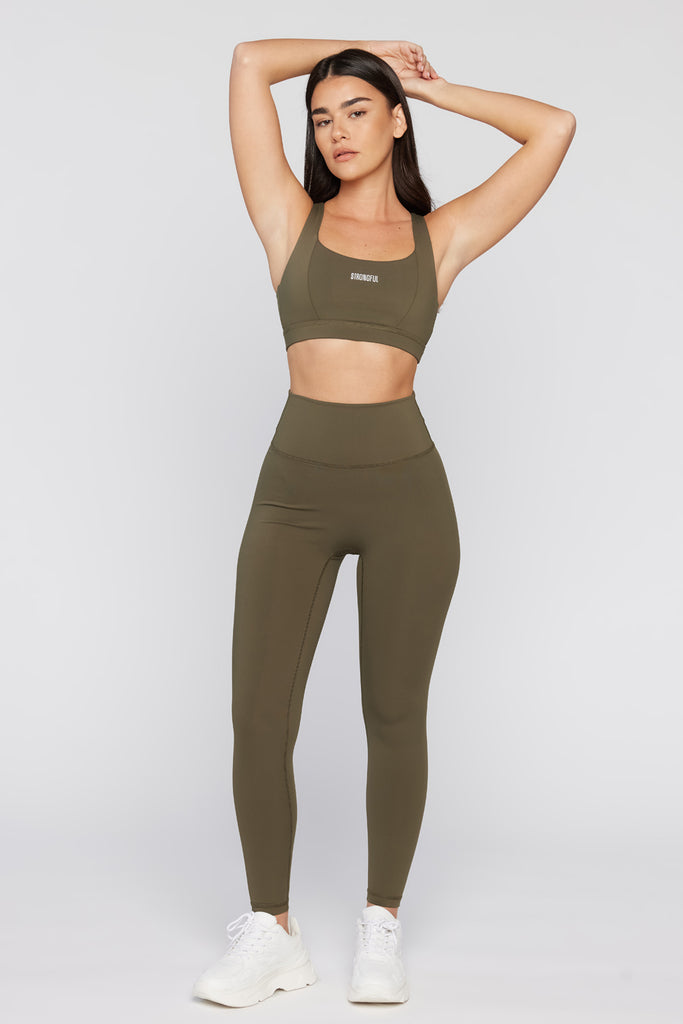 Aura - טייץ חלק בצבע ירוק כהה | XS