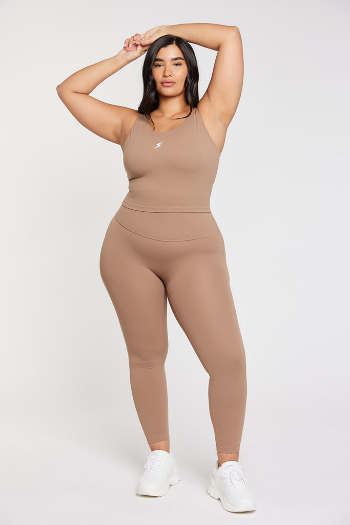 Beyond - טייץ ארוך עד לפני הקרסול בצבע מוקה | L 