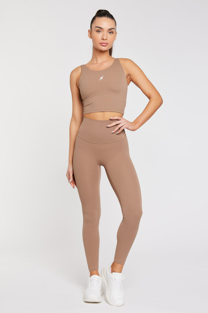 טופ ספורטיבי בצבע מוקה Beyond | XS