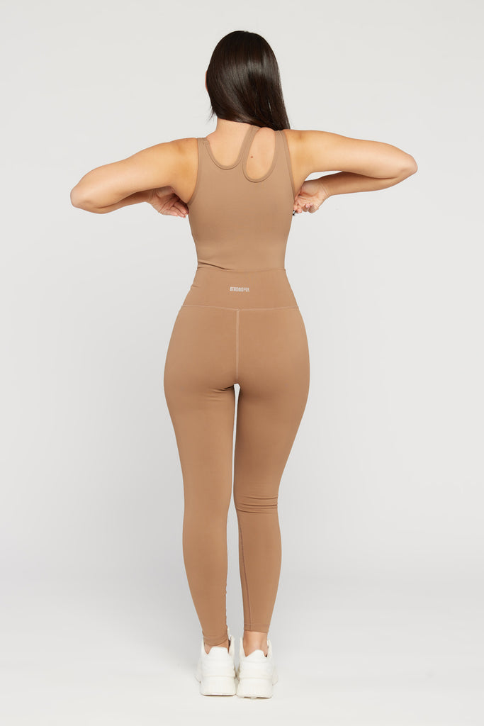 Aura - טייץ חלק בצבע מוקה | XS