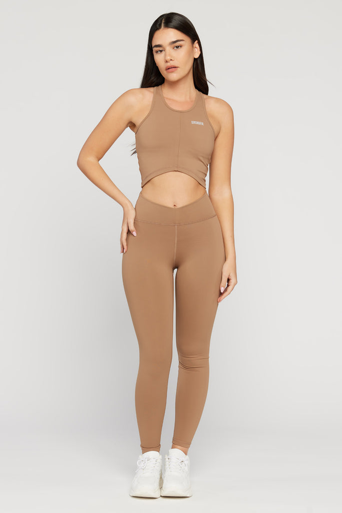 Aura - טופ גופיה בצבע מוקה | XS