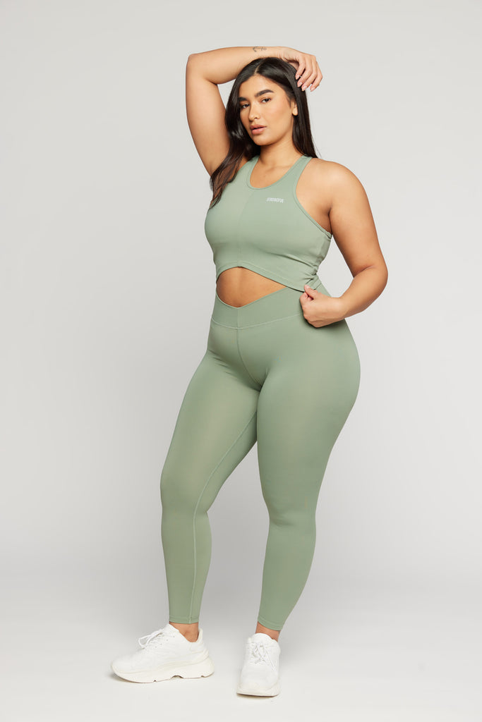 Aura - טייץ מחטב נמוך בצבע ירוק | L