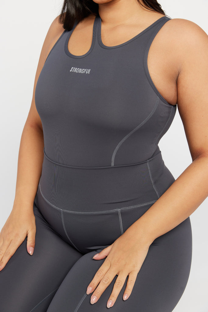 Aura -  בגד גוף בצבע אפור | L