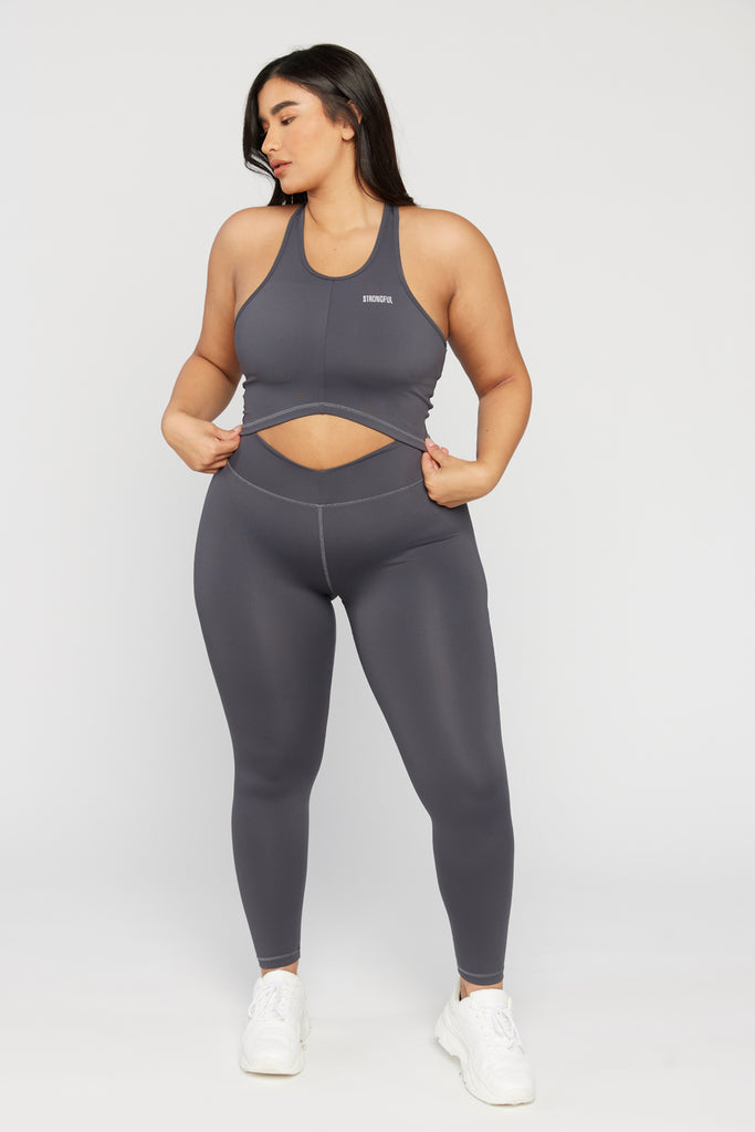 Aura - טייץ מחטב נמוך בצבע אפור | L