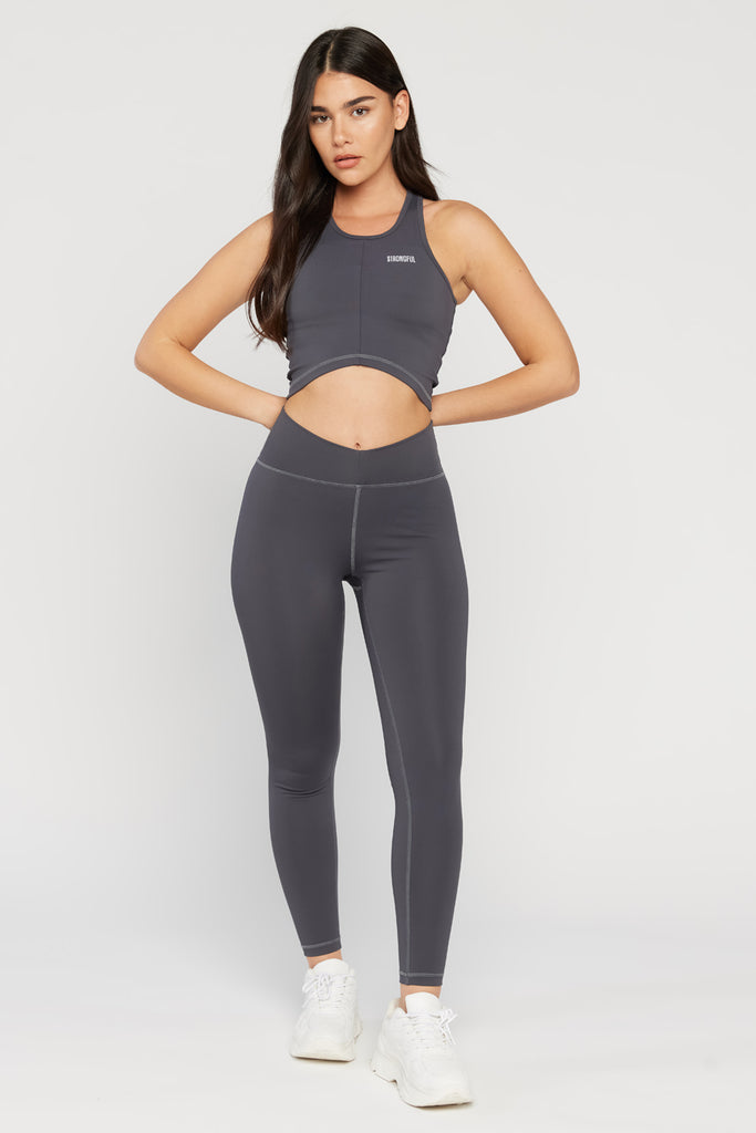 Aura - טופ גופיה בצבע אפור | XS