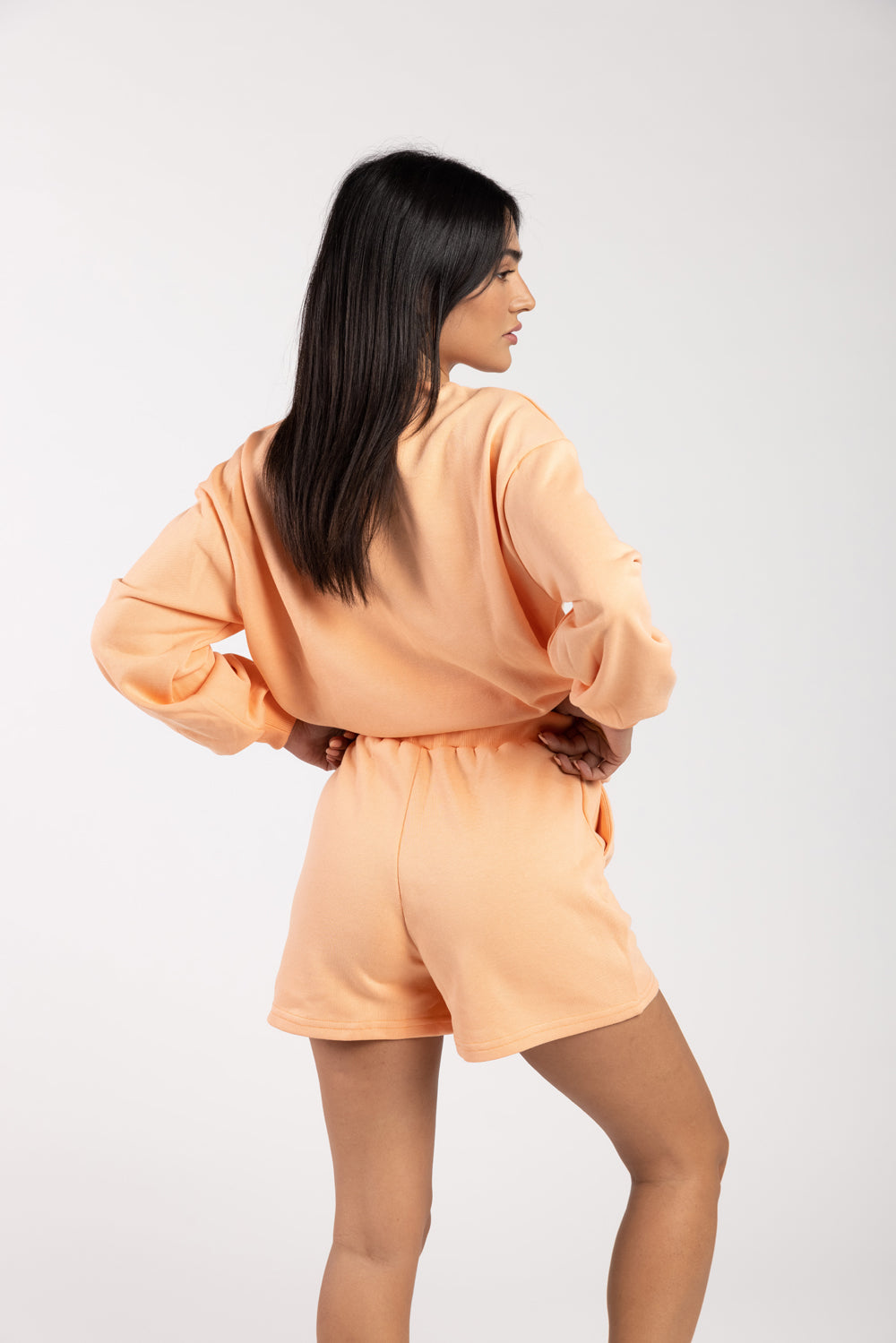  שורטס מכנס טרנינג בצבע אפרסק Amber | XS