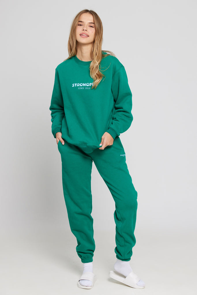 חולצת סווטשירט שרוול ארוך מבד עבה ומחמם בצבע ירוק - Cloud