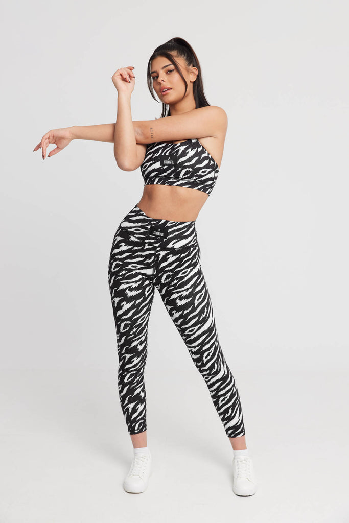 טייץ ארוך עד הקרסול בצבע שחור לבן hunter | XS