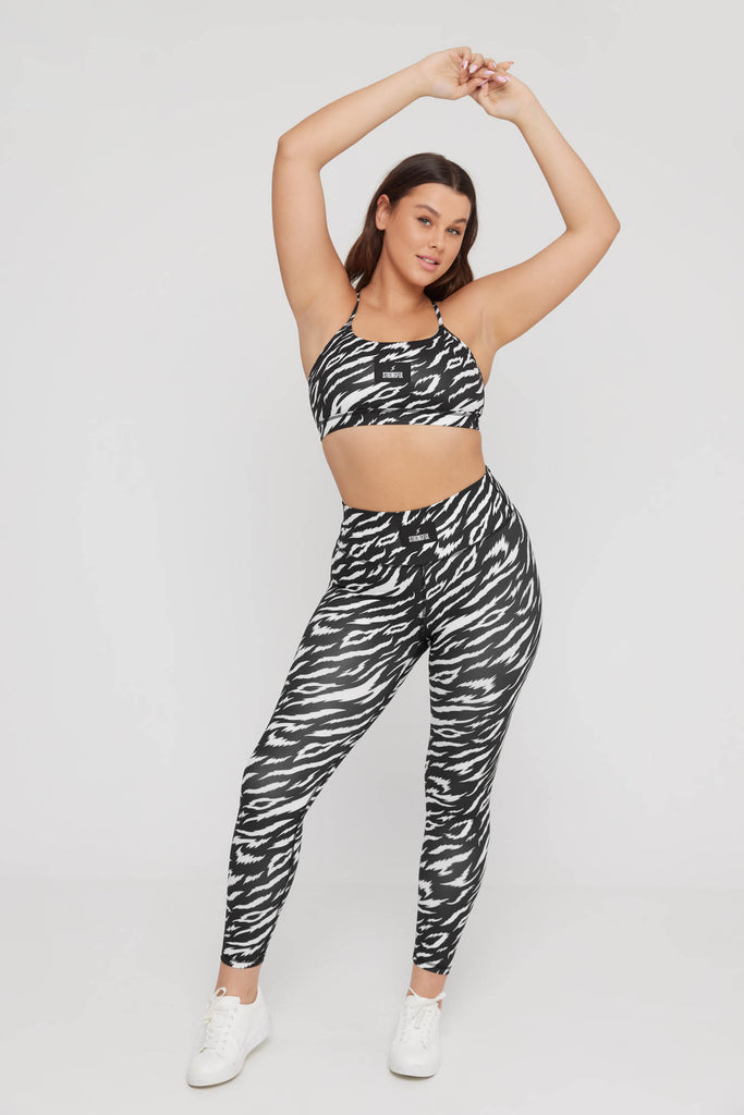 טייץ ארוך עד הקרסול בצבע שחור לבן hunter | L