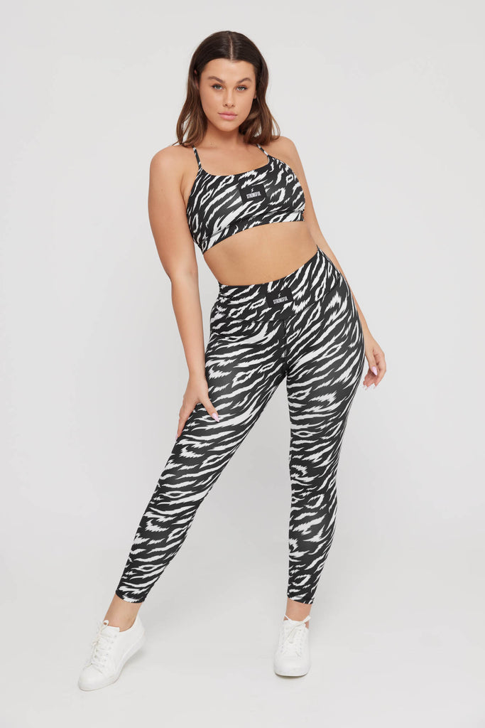 טייץ ארוך עד הקרסול בצבע שחור לבן hunter